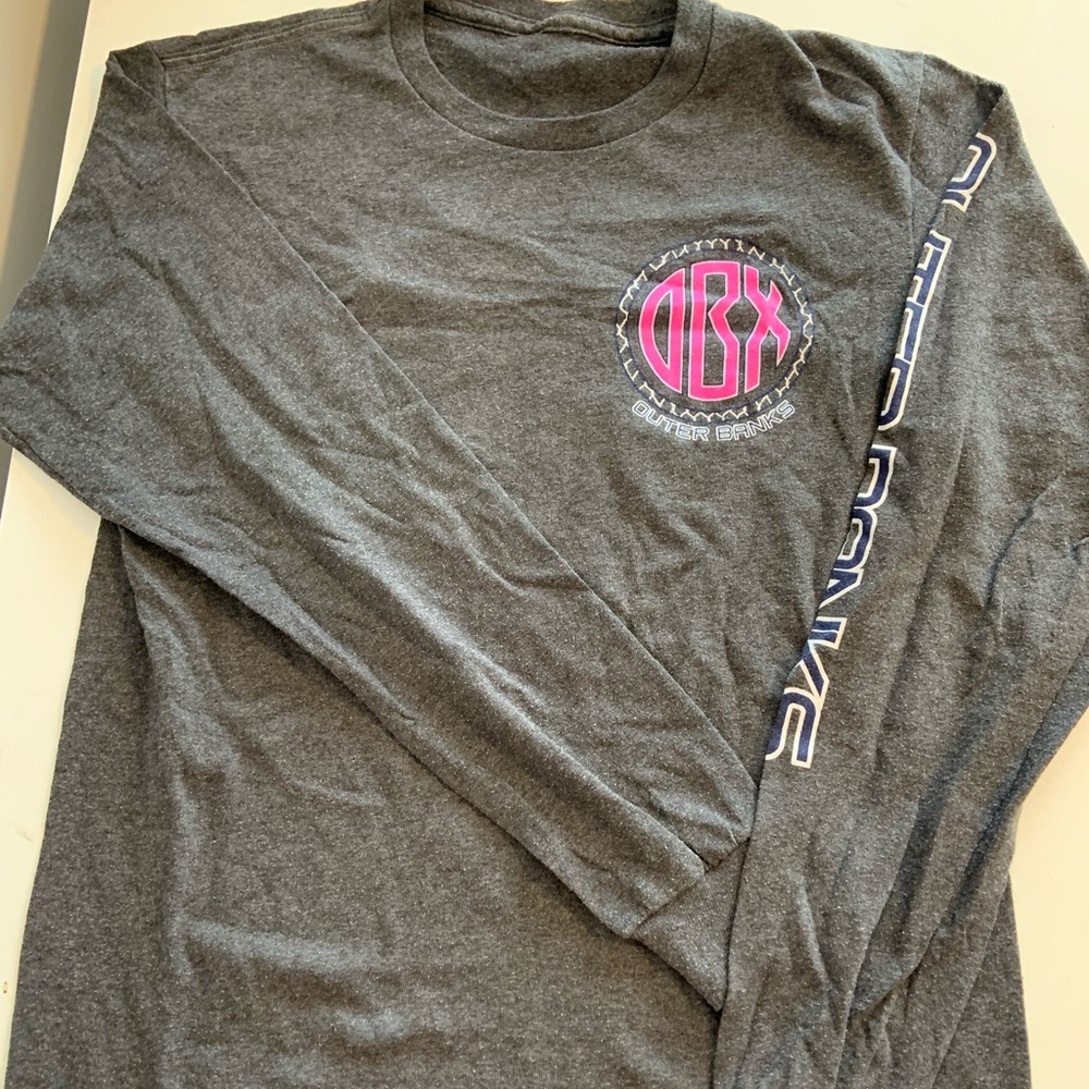 Outer banks long sleeve grey tee size medium